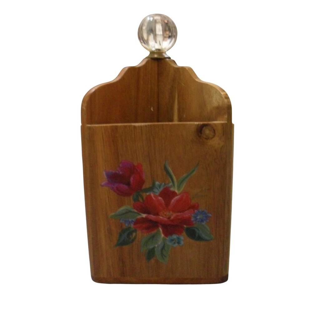 Pioneer Woman‎ Spring Bouquet 4 Section Acacia Wood Utensil Holder Country Farm